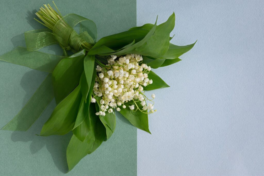 Flower composition. Bouquet of lilies of the valley.